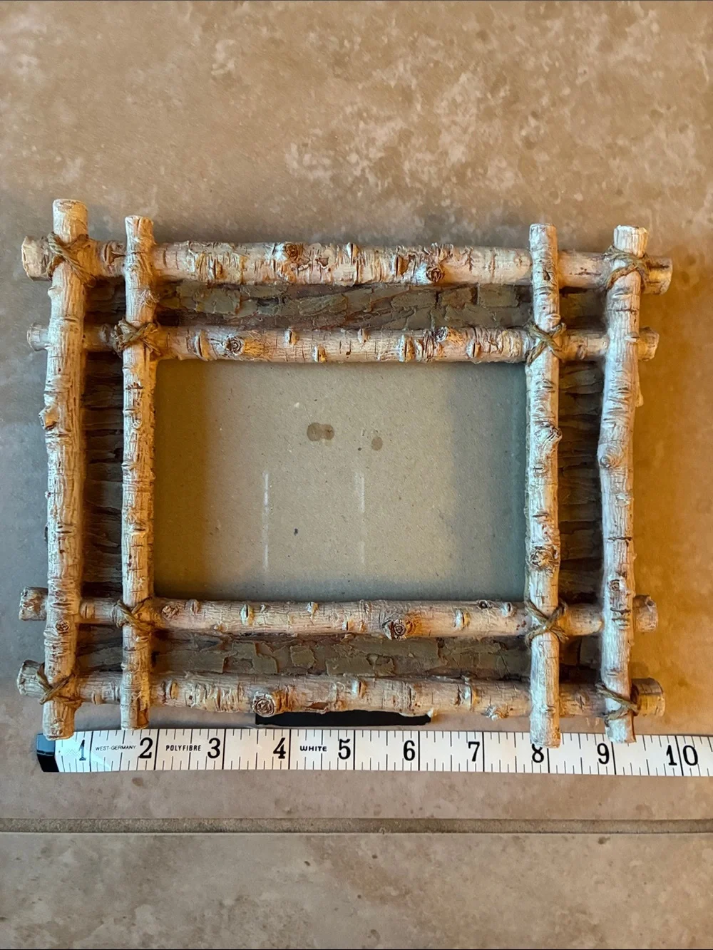 Rustic Birch Log Picture Frame - Whitewashed